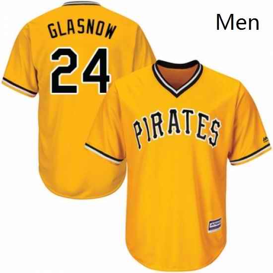 Mens Majestic Pittsburgh Pirates 24 Tyler Glasnow Replica Gold Alternate Cool Base MLB Jersey